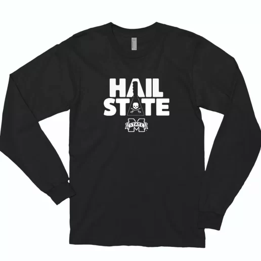 Mississippi State Bulldogs Mike Leach Hail State Casual Long Sleeve T Shirt 1