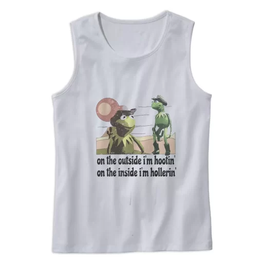 On The Outside Im Hootin On The Inside Im Hollerin Gym Christmas Tank Top 1