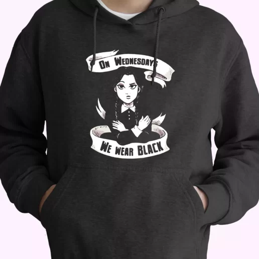 On Wednesday We Wear Black Wednesday Addams Trendy Hoodie 1