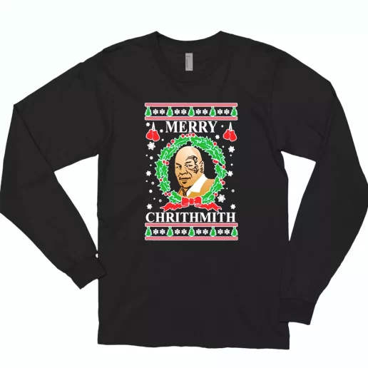 OnCoast Mike Tyson Merry Chrithmith Ugly Christmas Long Sleeve T Shirt Xmas Gift 1