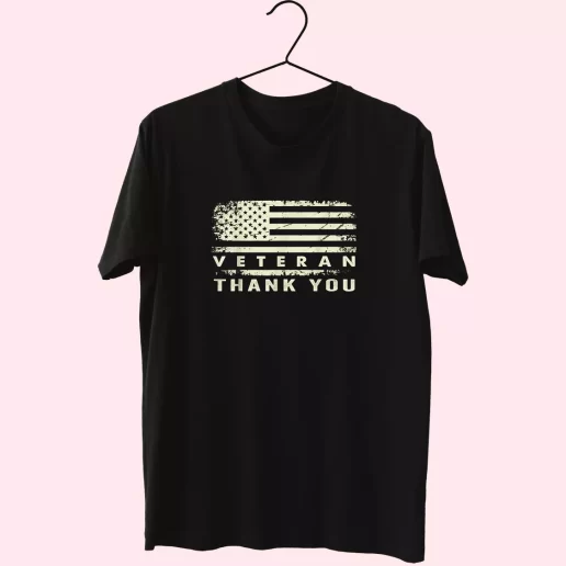 Patriotic American Flag Thank You Vetrerans Day T Shirt 1