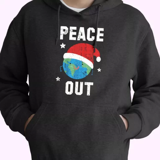 Peace Out Festive Hoodie Xmas Outfits 1