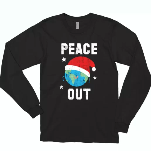Peace Out Festive Long Sleeve T Shirt Xmas Gift 1