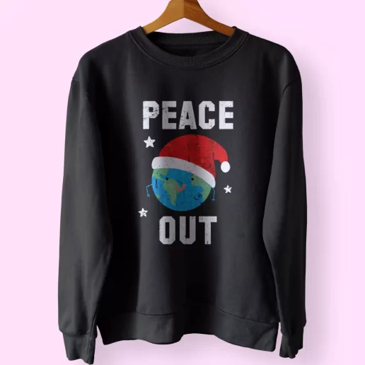 Peace Out Festive Sweatshirt Xmas Outfit 1