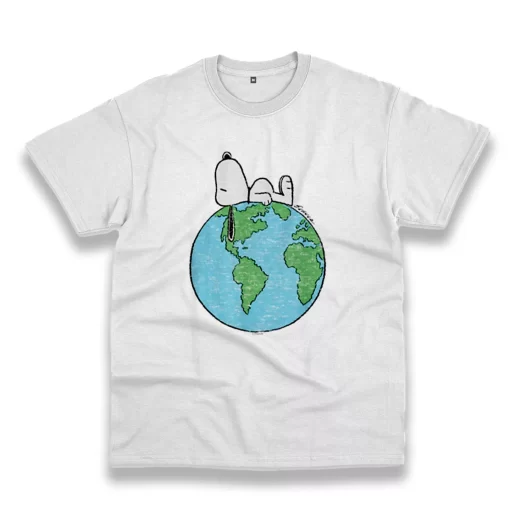 Peanuts Snoopy On Top Of The World Casual Earth Day T Shirt 1