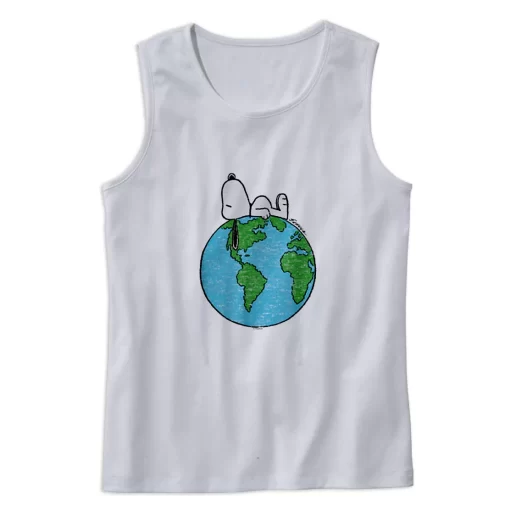 Peanuts Snoopy On Top Of The World Earth Day Tank Top 1