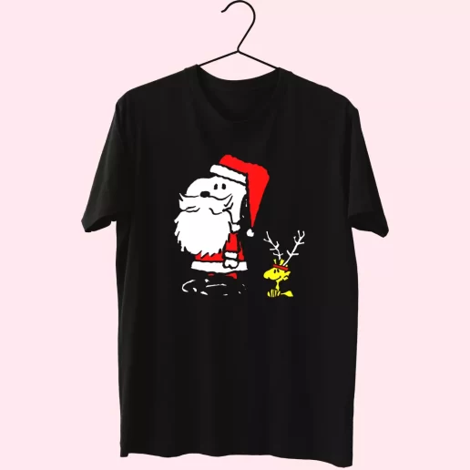 Peanuts Snoopy and Woodstock Santa Antlers T Shirt Xmas Design 1