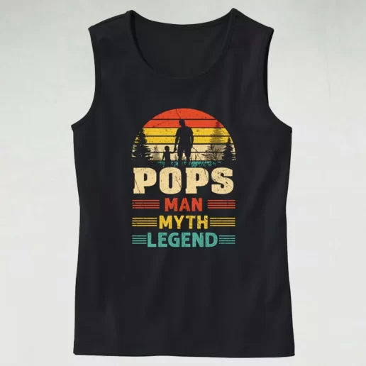 Pops The Man The Myth The Legend Sunset Dad Gym Tank Top 1