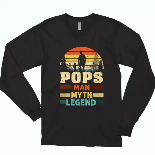 Pops The Man The Myth The Legend Sunset Long Sleeve T Shirt Gift 1