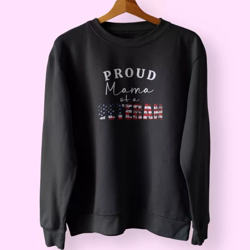 Proud Mama Of A Veteran Holiday Sweatshirt 1