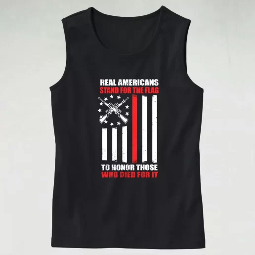 Real Americans Stand for the Flag Army Tank Top 1