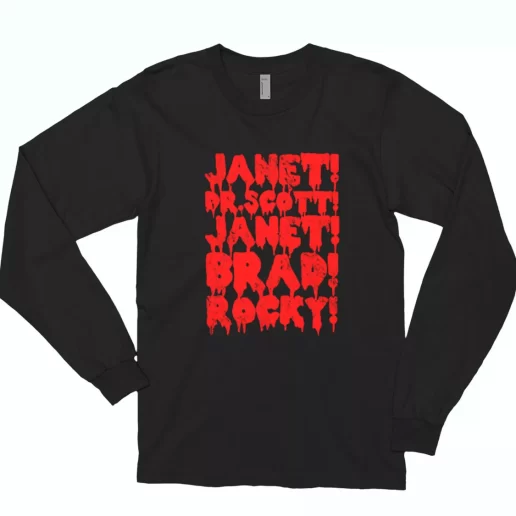 Rocky Horror Janet Dr Scott Janet Brad Rocky Trendy Long Sleeve T Shirt 1