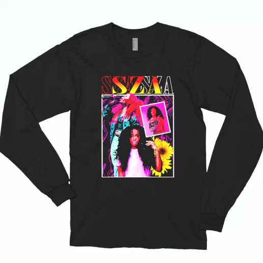 SZA Girl Rapper 90s Bootleg Retro Casual Long Sleeve T Shirt 1