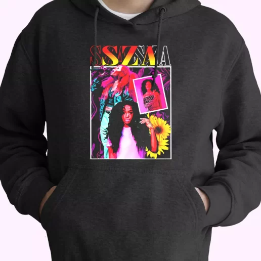 SZA Girl Rapper 90s Bootleg Retro Trendy Hoodie 1