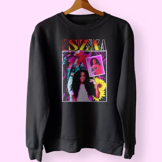 SZA Girl Rapper 90s Bootleg Retro Trendy Sweatshirt Style 1