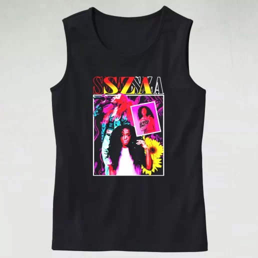 SZA Girl Rapper 90s Bootleg Retro Trendy Tank Top 1