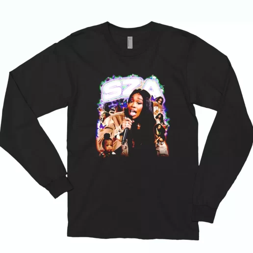 SZA Rapper Icon Butterfly Casual Long Sleeve T Shirt 1