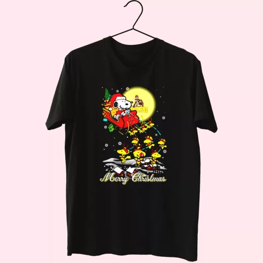 Santa Claus With Sleigh And Snoopy T Shirt Xmas Design 1