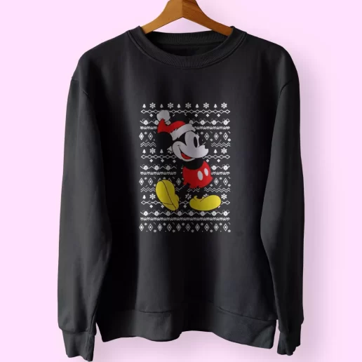 Santa Mickey mouse ugly Christmas Sweatshirt Xmas Outfit 1