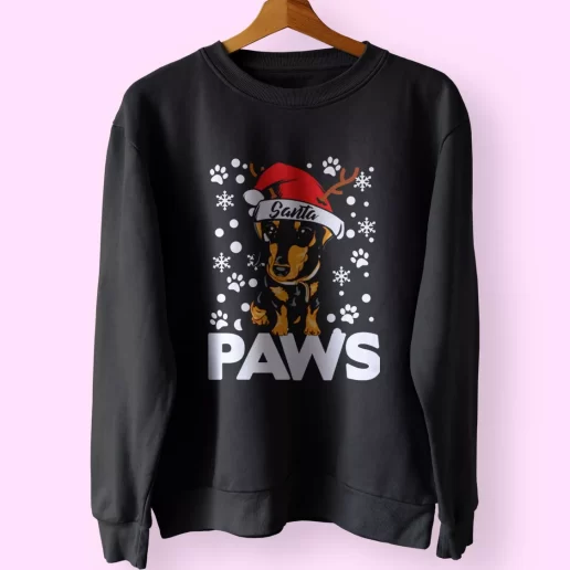 Santa Paws Dachshund Dog Christmas Sweatshirt Xmas Outfit 1