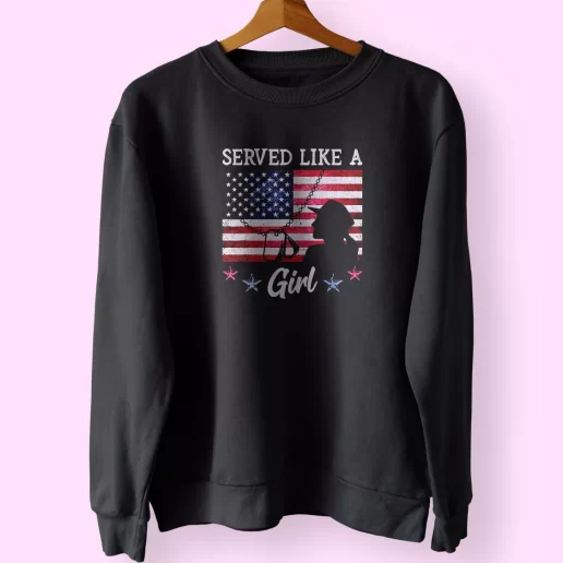 Served Like A Girl Female Holiday Sweatshirt 1