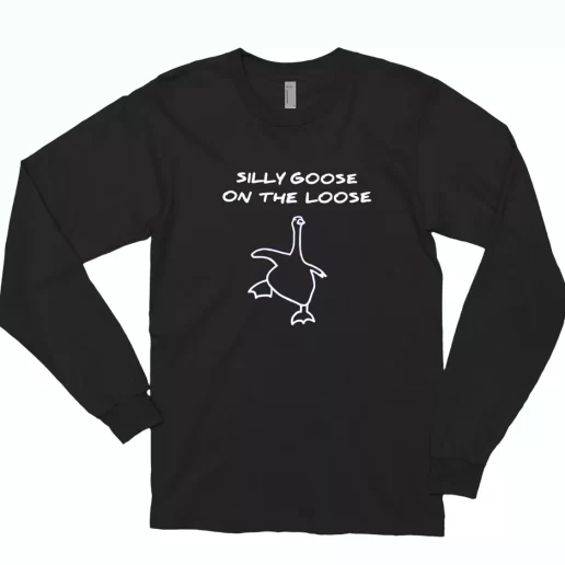 Silly Goose On The Loose Drawing Trendy Long Sleeve T Shirt 1