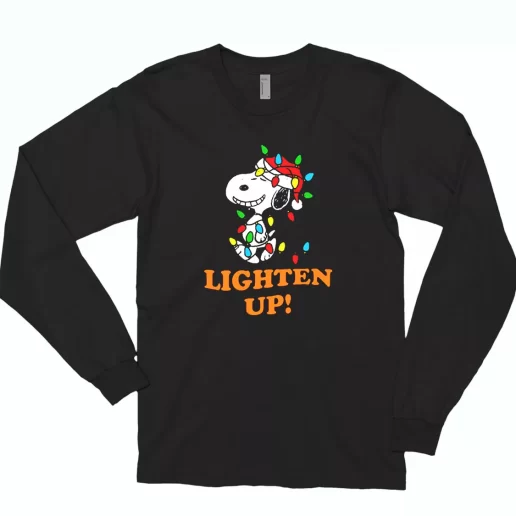 Snoopy Christmas Lighten Up Long Sleeve T Shirt Xmas Gift 1