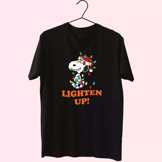 Snoopy Christmas Lighten Up T Shirt Xmas Design 1