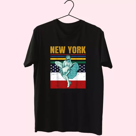 Statue Of Liberty New York Retro America Vetrerans Day T Shirt 1