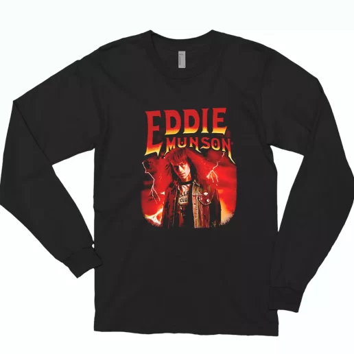 Stranger Things Eddie Munson HellFire Club Casual Long Sleeve T Shirt 1