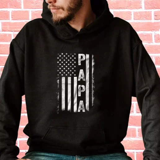 Streetwear Hoodie American Flag Us Papa Gifts For Dad Father Day 1