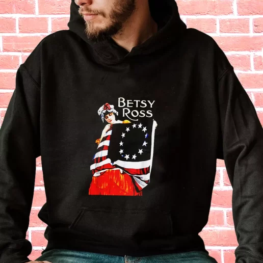 Streetwear Hoodie Betsy Ross American Flag 1776 Art Veterans Day Gifts 1