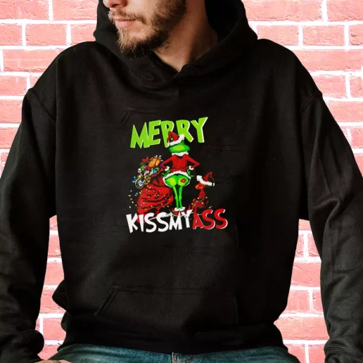 Streetwear Hoodie Grinch Merry Kiss My Ass Cool Xmas Gifts 1