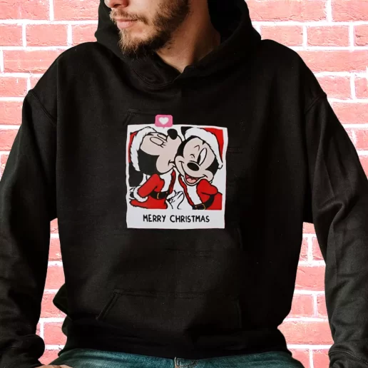 Streetwear Hoodie Love SANTA MICKEY MOUSE AND MINNIE Cool Xmas Gifts 1