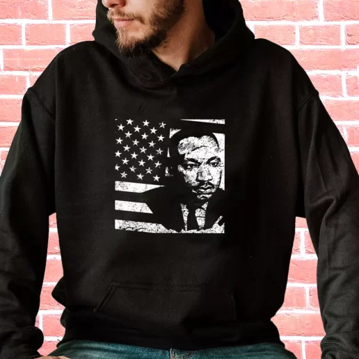 Streetwear Hoodie Martin Luther King Jr Distressed Mlk Flag 1