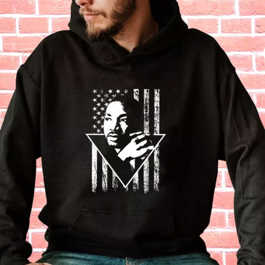 Streetwear Hoodie Martin Luther King Jr Distressed Usa Flag 1