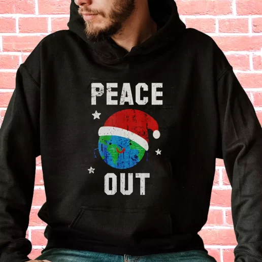 Streetwear Hoodie Peace Out Festive Cool Xmas Gifts 1