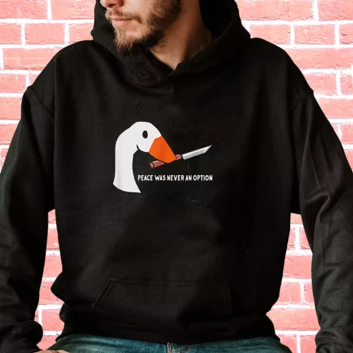 Streetwear Hoodie Peace Was Never An Option Funny Goose 1