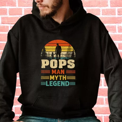 Streetwear Hoodie Pops The Man The Myth The Legend Sunset Gifts For Dad Father Day 1