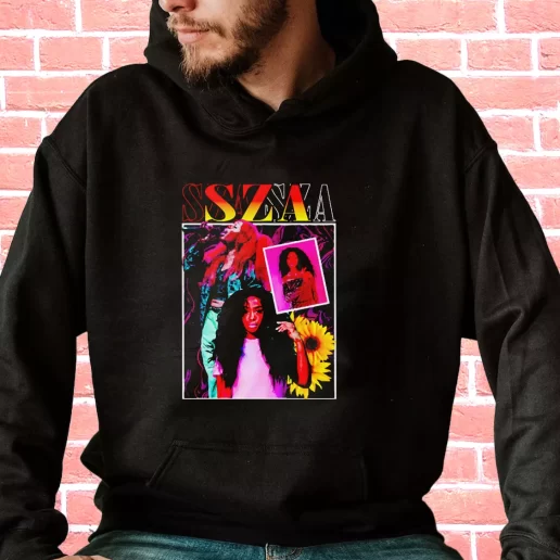 Streetwear Hoodie SZA Girl Rapper 90s Bootleg Retro 1