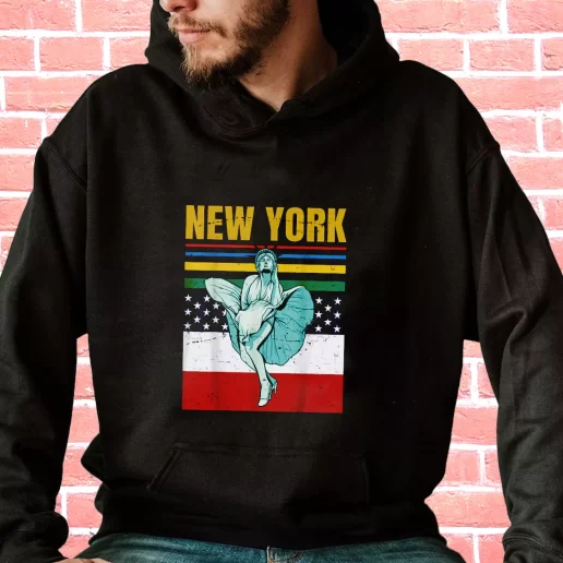 Streetwear Hoodie Statue Of Liberty New York Retro America Veterans Day Gifts 1