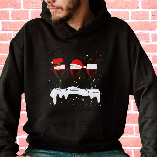 Streetwear Hoodie X Mas Santa Wine Glass Cool Xmas Gifts 1