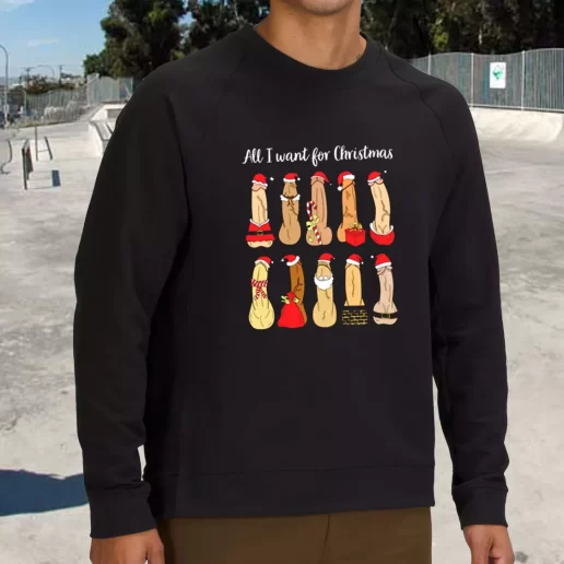 Streetwear Sweatshirt All I Want Ugly Christmas Xmas Life Sweater 1