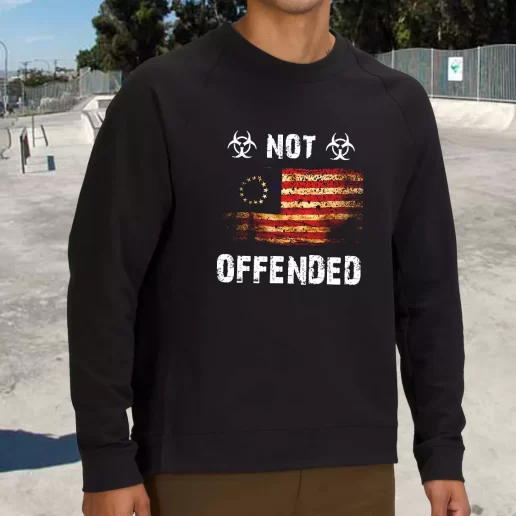 Streetwear Sweatshirt American Victory 1776 Retro Not Offended Army Veterans Day Gifts 1