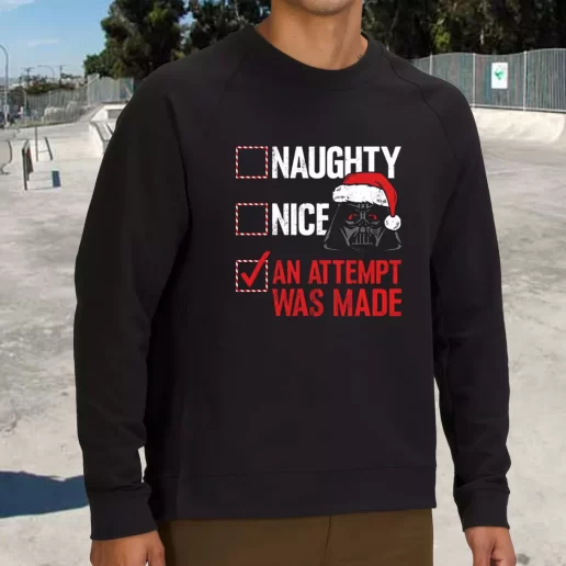 Streetwear Sweatshirt Darth Vader Naughty or Nice Checklist Xmas Life Sweater 1