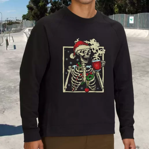 Streetwear Sweatshirt Dead Inside Skeleton Christmas Xmas Life Sweater 1