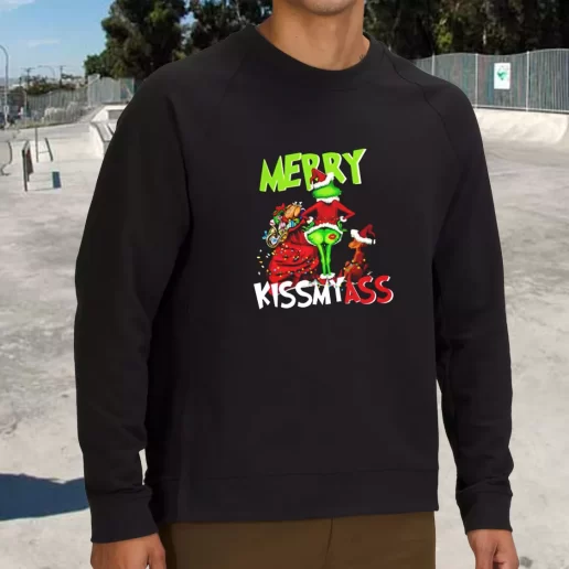 Streetwear Sweatshirt Grinch Merry Kiss My Ass Xmas Life Sweater 1