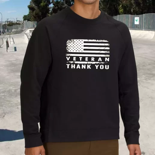 Streetwear Sweatshirt Patriotic American Flag Thank You Army Veterans Day Gifts 1