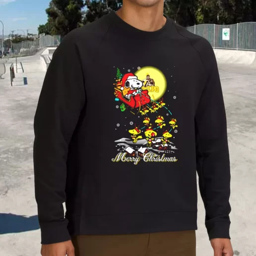 Streetwear Sweatshirt Santa Claus With Sleigh And Snoopy Xmas Life Sweater 1