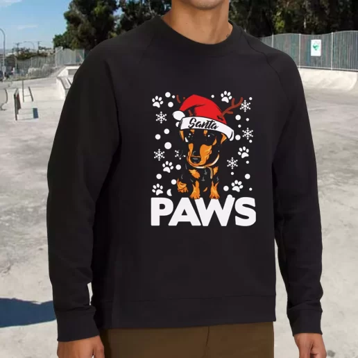 Streetwear Sweatshirt Santa Paws Dachshund Dog Christmas Xmas Life Sweater 1